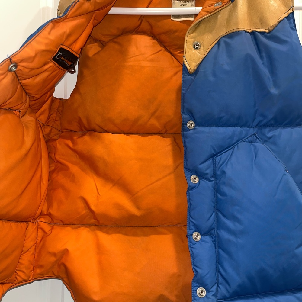 Rocky Mountain Featherbed Vintage blue Leather/ Down vest - Picture 3 of 8